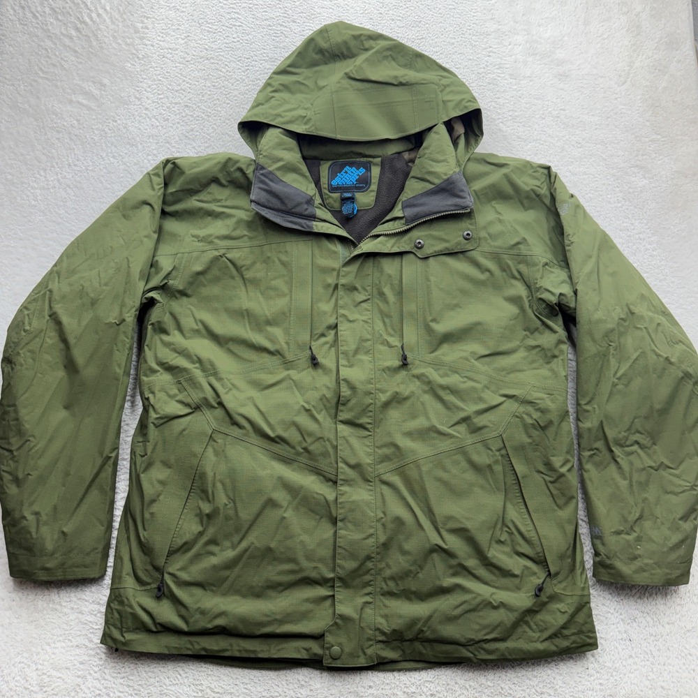 Eastern Mountain Sports EMS System Three Jacket Olive Green Mens XL Hooded Parka